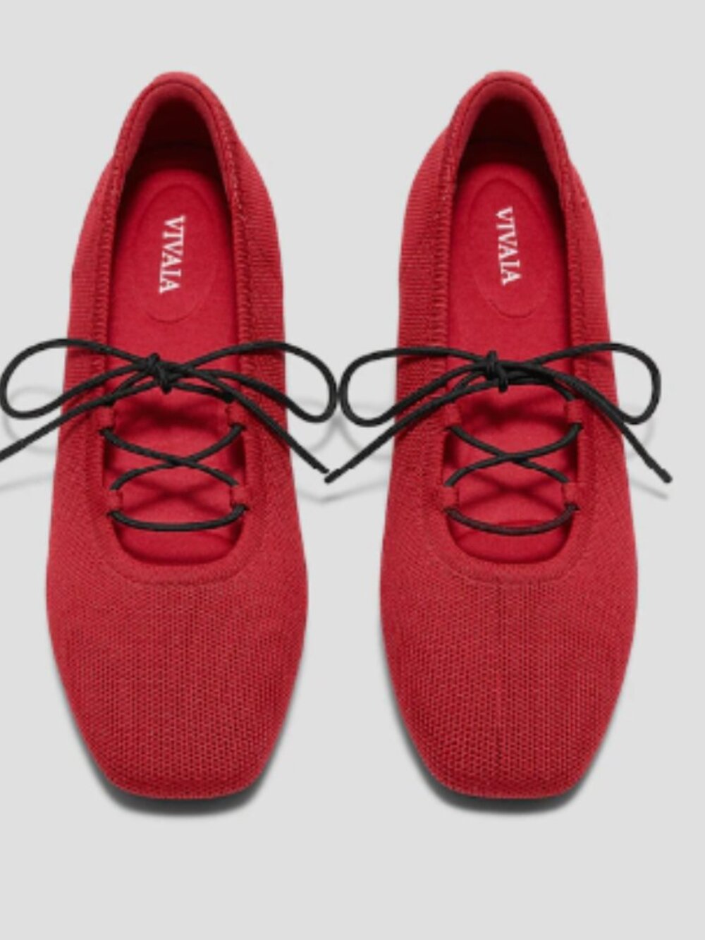 VIVAIA Square-Toe Lace-Up Mary Janes (Miley), 3 Laces, Ruby Red 9.5 41
